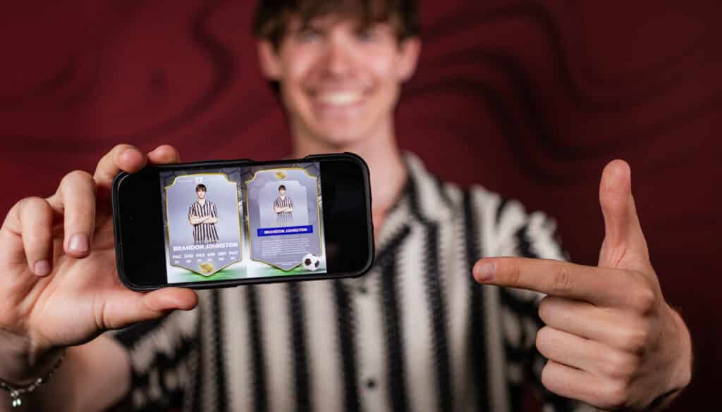 Creative trading card photo booth experience for corporate and party events.