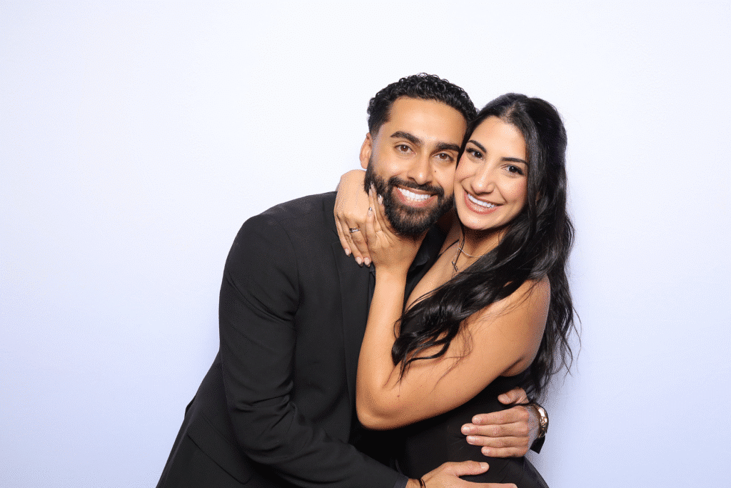 Soft color glam portrait of guests