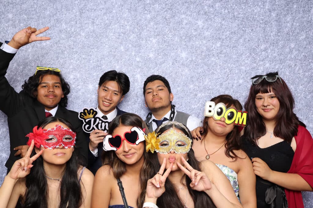 A group of students celebrating their special night at prom.